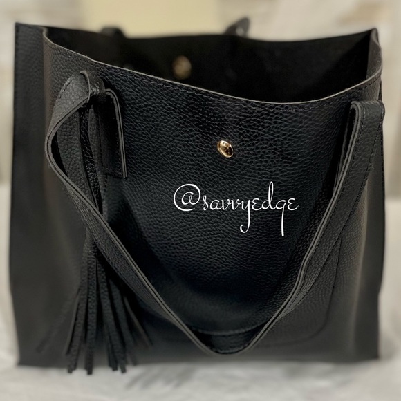 Large Vegan Leather Tote - Picture 8 of 9